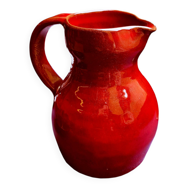 Max Idlas, grand pichet en céramique sang de boeuf, France, 1960s