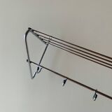 Vintage steel wall coat rack - 6 hooks