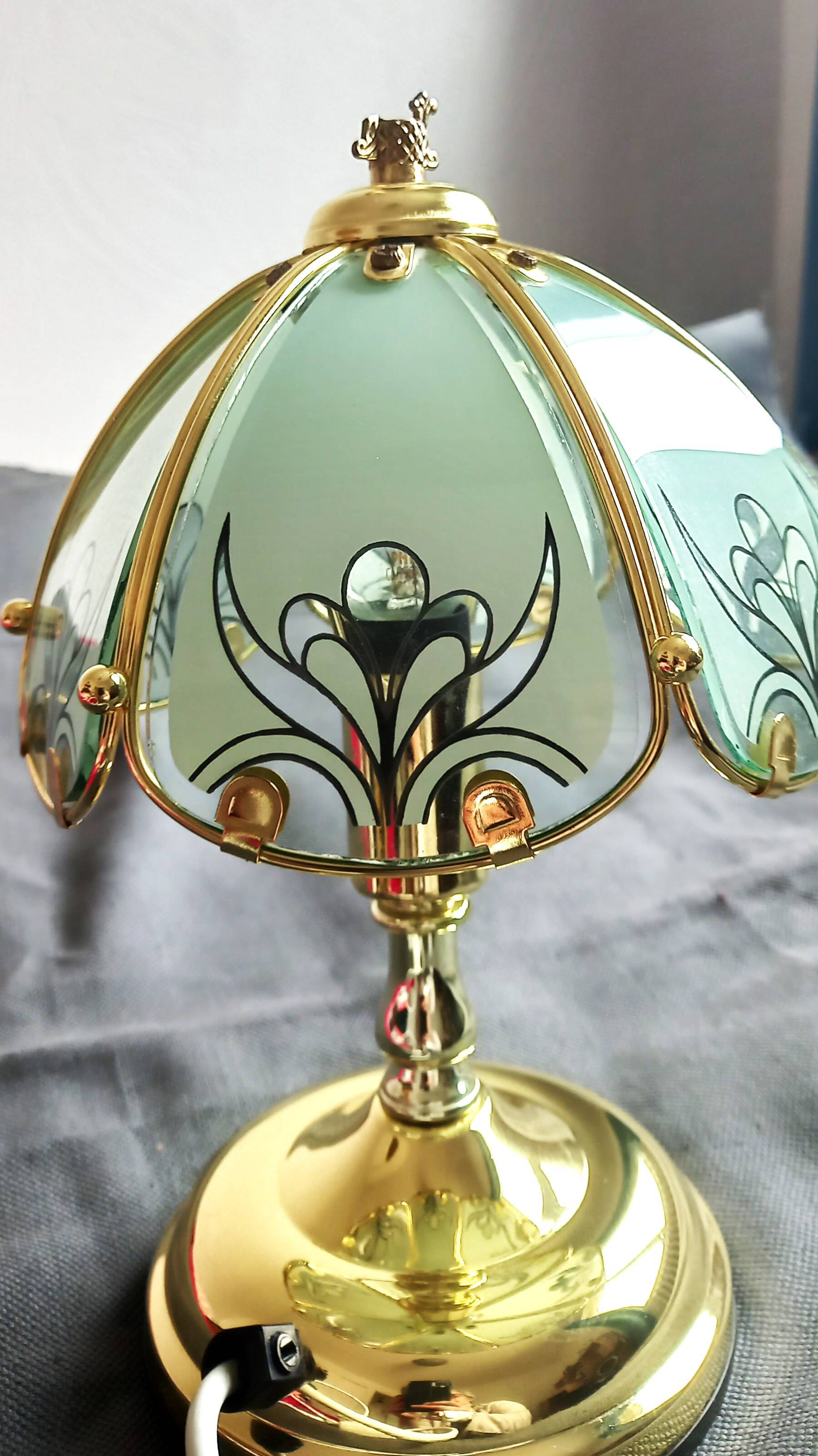 small vintage Tiffany stained glass style lamp