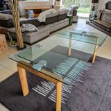 Tempered glass table + adjustable extensions Cinna model from the Roset line