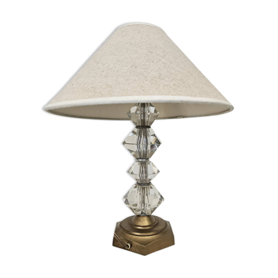 Lampe à poser Style Art déco - Pied laiton  verre