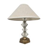 Art Deco Table Lamp - Brass Base Glass