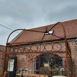 Gloriette / iron garden pergola with 2 benches