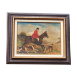 Oil painting signed Nubet "The Hunt"
