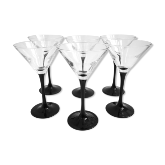 Vintage cocktail/martini glasses with a black foot