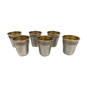 Box 6 cups artault c b barrier charles a liqueur silver minerve