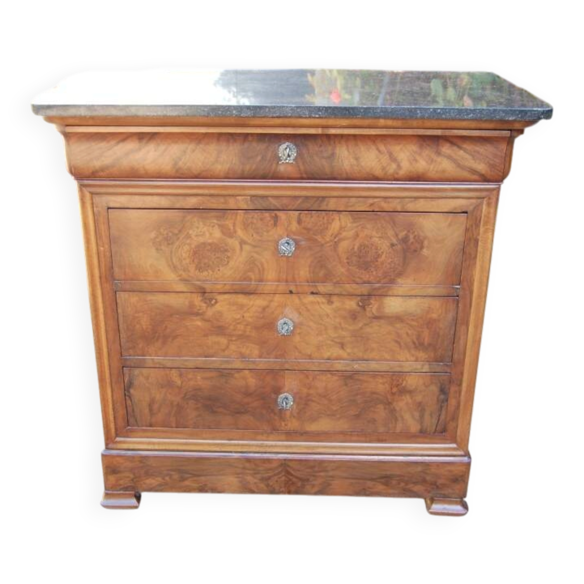 small Louis Philippe period walnut chest of drawers from the 19th century