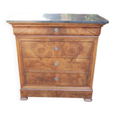 small Louis Philippe period walnut chest of drawers from the 19th century