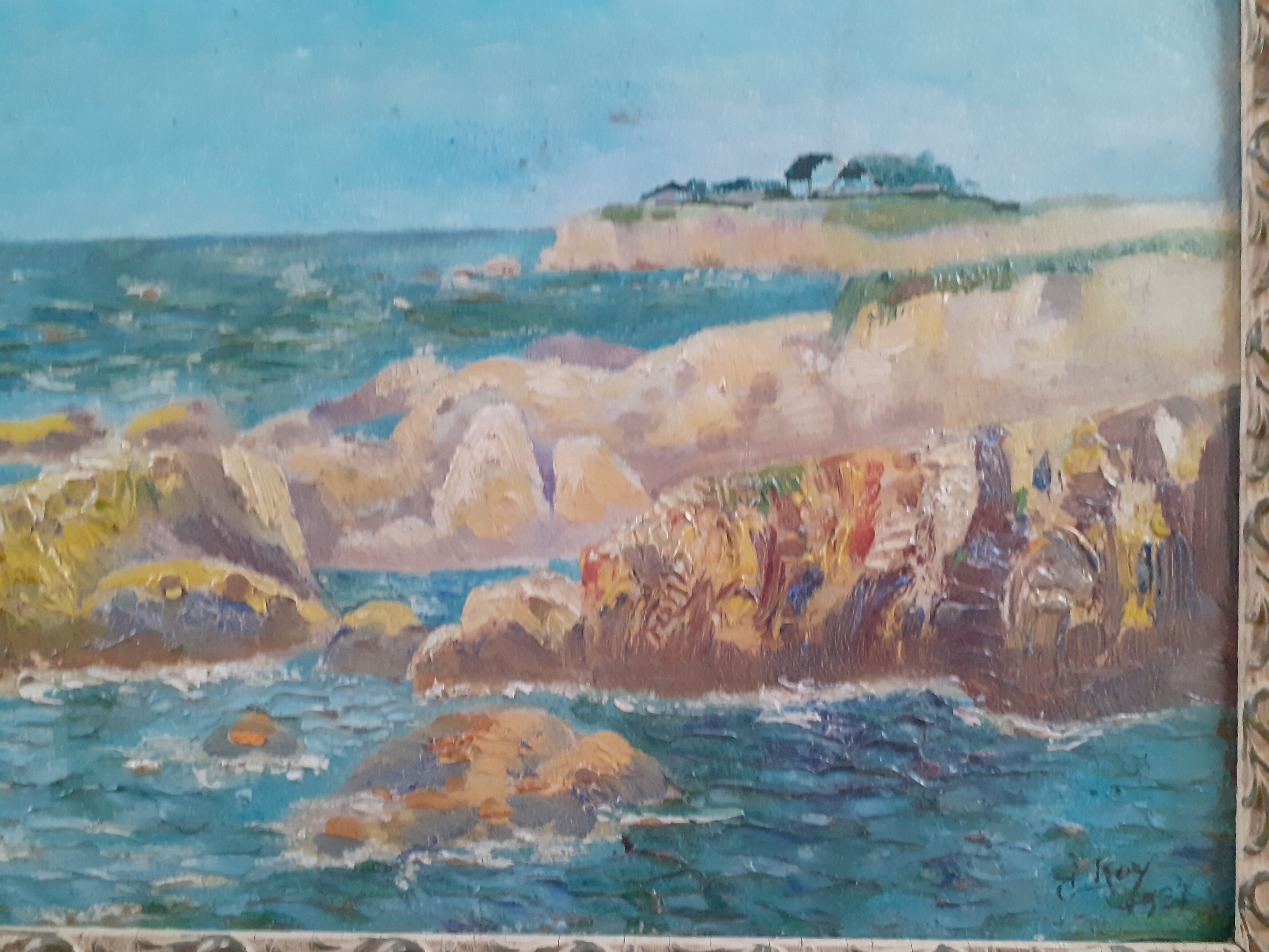 Oil-painted painting signed Roy 1931 with his coaching