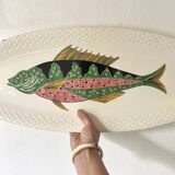 Grand plat ovale poisson Gien modèle Baie d'Halong