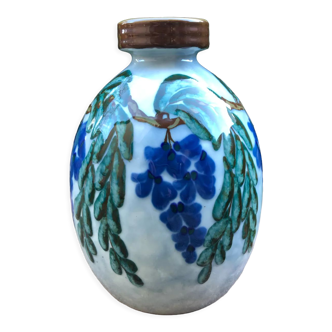 Vase art déco décor aux glycines signé camille tharaud