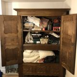 Breton wedding armoire in chestnut - Dated 1869