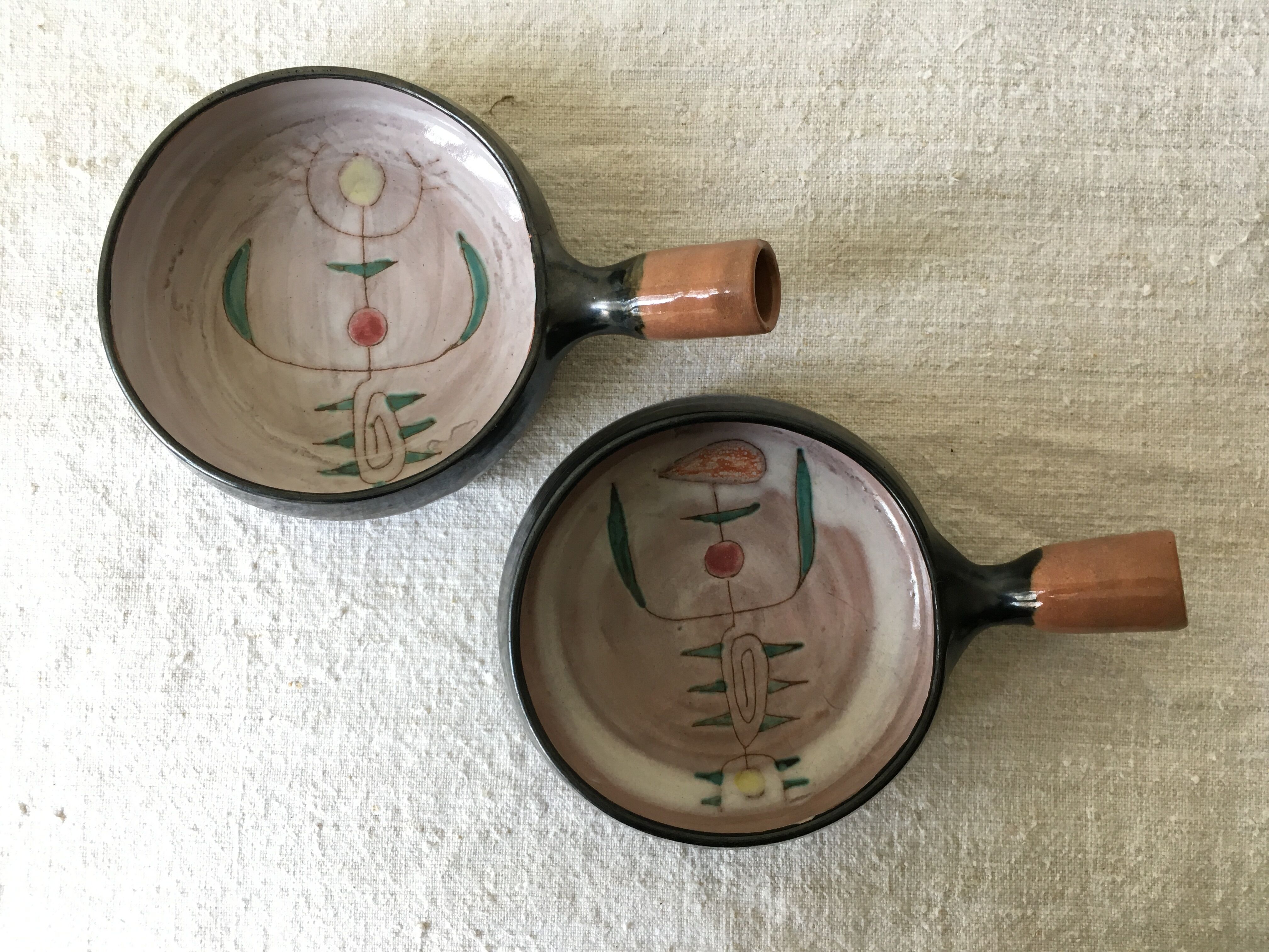 Pair of ceramic cups by Jean Rivier