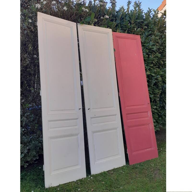 3 large old Haussmann-style wardrobe doors 19th century H260cm