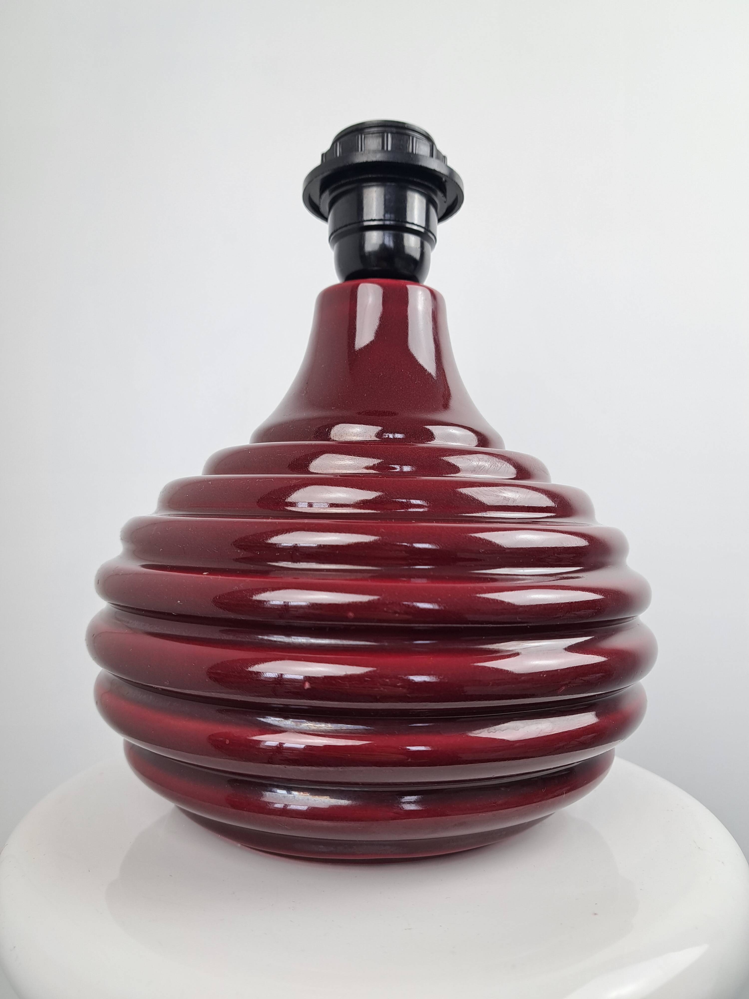 Ceramic burgundy red lamp base