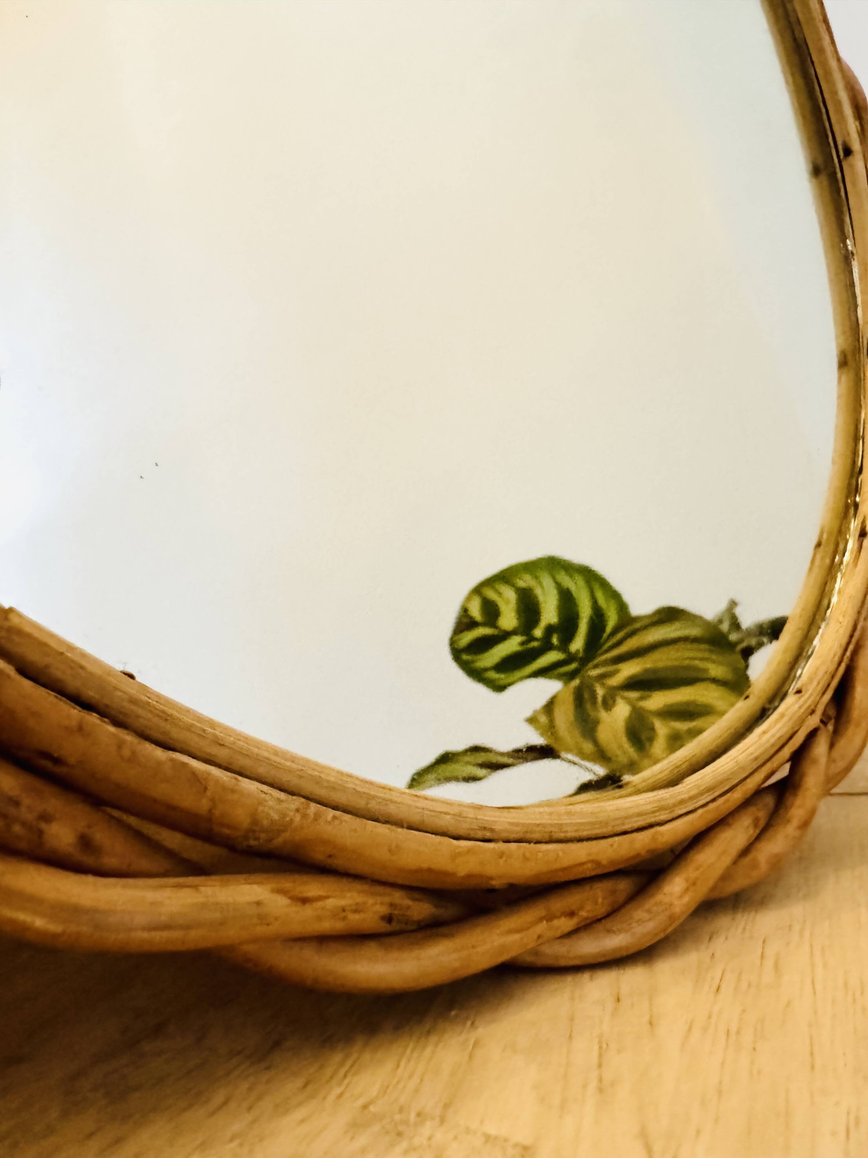 Vintage rattan mirror