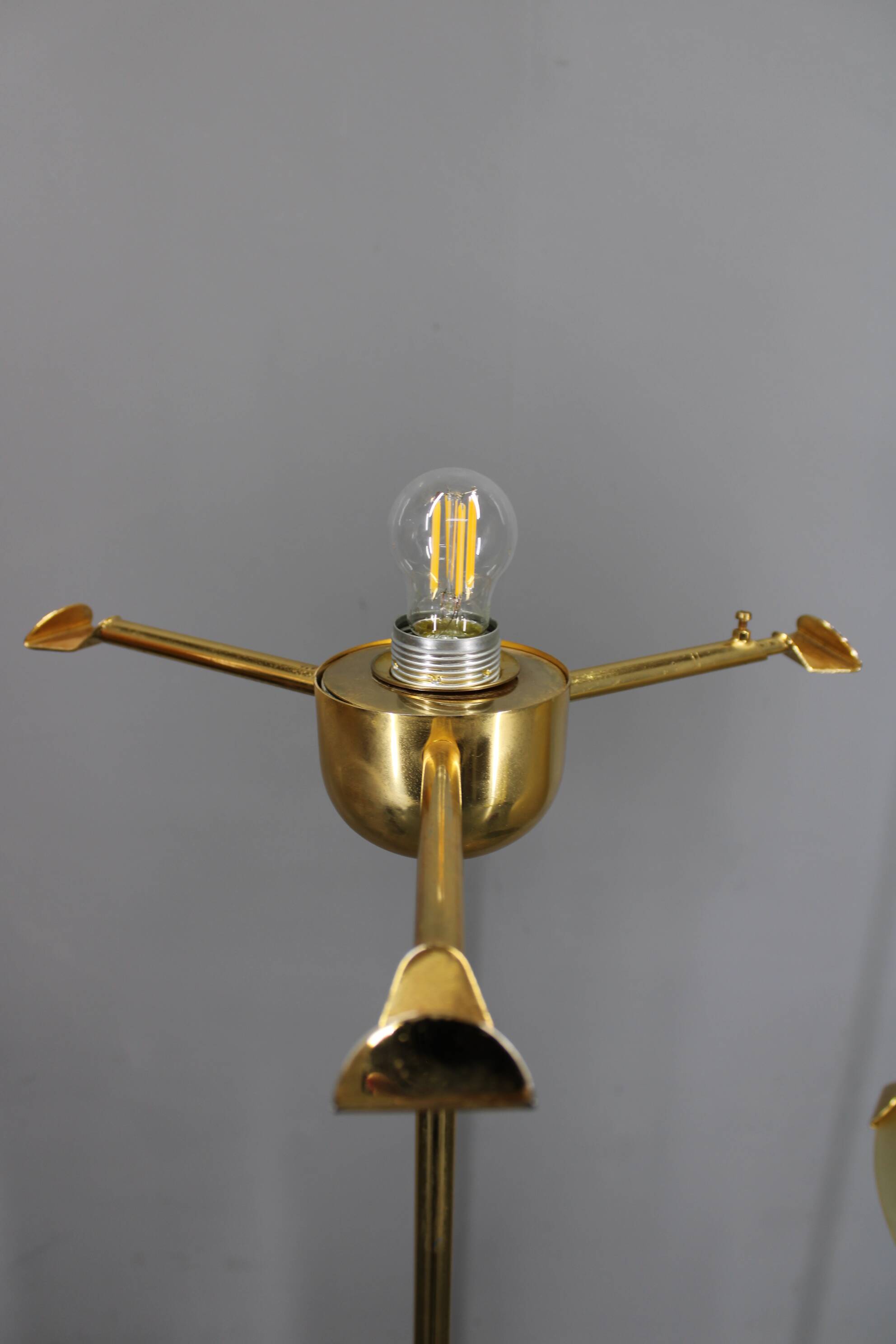 1980s Pair of VeArt-Murano Floor Lamps in Brass Finish ,Italy