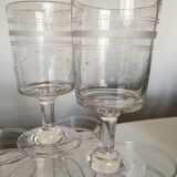 Set de 6 verres rouleau mi-19e