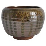 Midcentury-Modern Stoneware Bowl Dripping Motif in the Style of Margaret Rey
