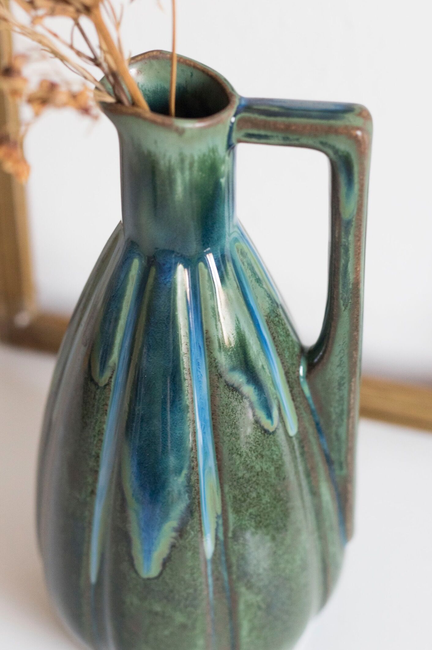 Pitcher - enamelled antique vase