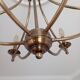 6-branched brass chandelier