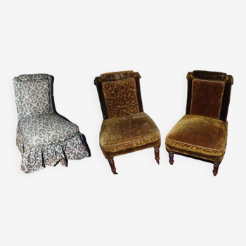 Napoleon III set of 3 chairs