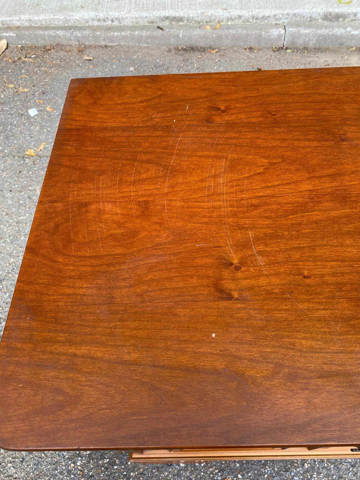 Louis Philippe sideboard in satin cherry wood on casters