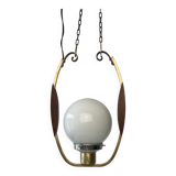 Old opaline pendant lamp 1950 vintage