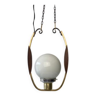 Ancienne suspension en opaline 1950 vintage