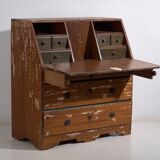 Swedish drop-leaf desk, antique – Scandinavian folk furniture – year 1783