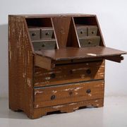 Swedish drop-leaf desk, antique – Scandinavian folk furniture – year 1783