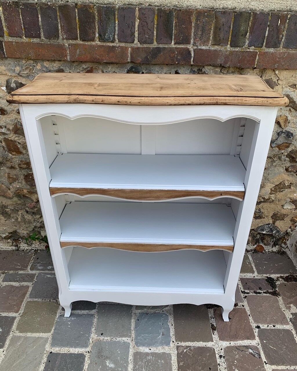 Bibus / bibliothèque blanc et bois naturel
