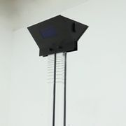 Italian Postmodern Lucite and Steel Uplighter Floor Lamp 1980s