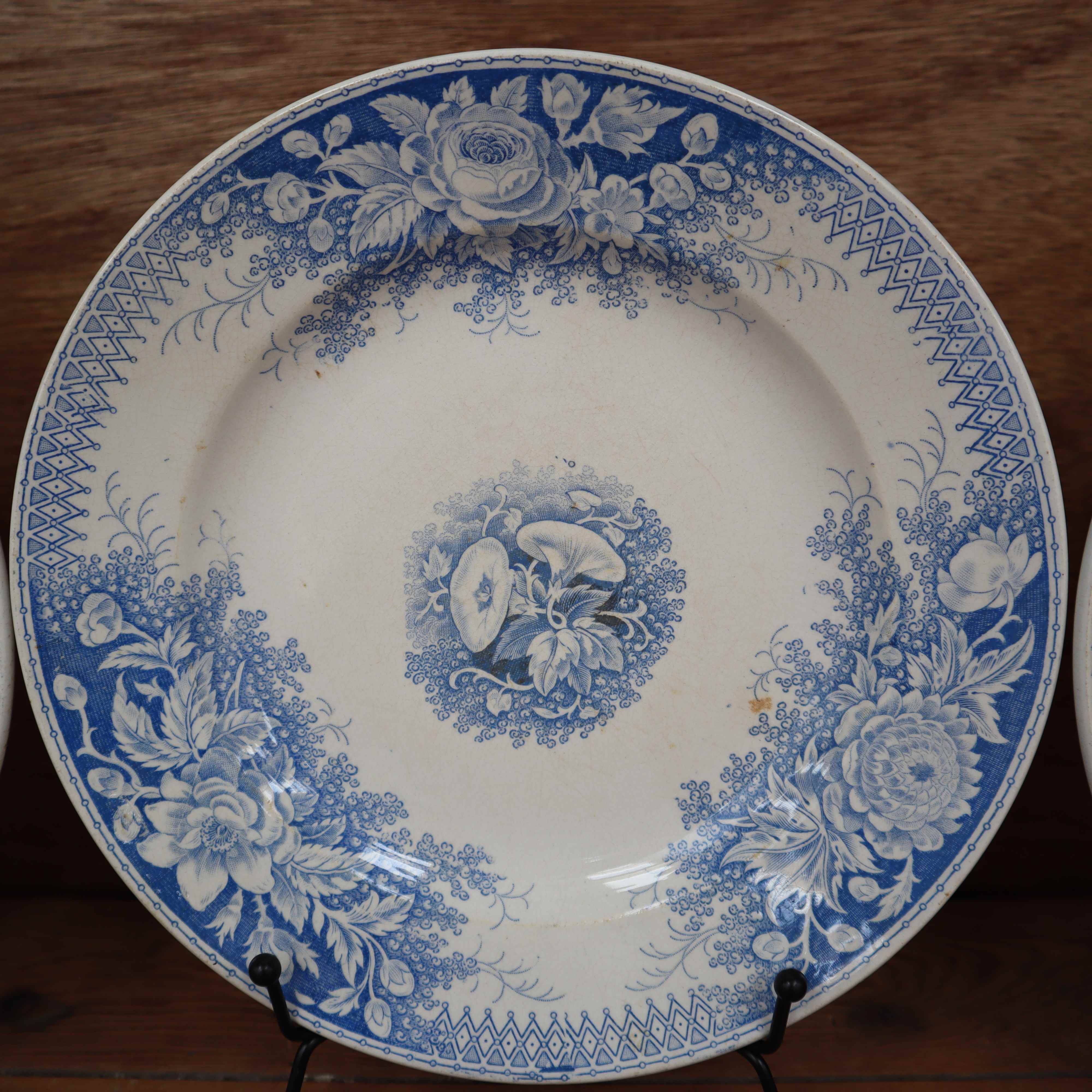 3 deep plates Sarreguemines Jardinière Terre de Fer