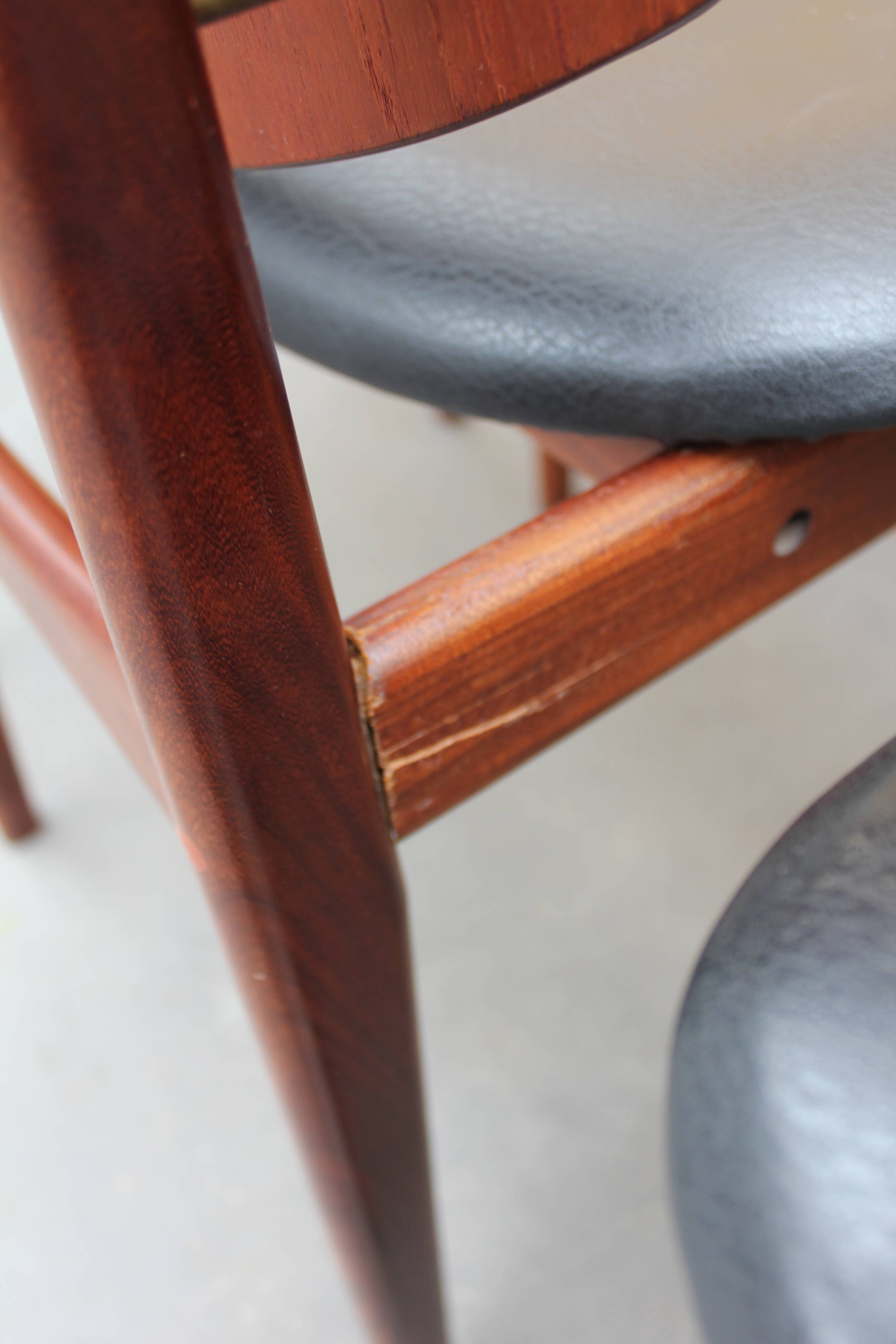 4 vintage Danish Arne Hovmand Olsen chairs