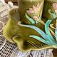 Antique Art Nouveau barbotine tobacco service