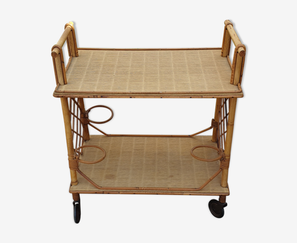 Meuble bar rotin années 50