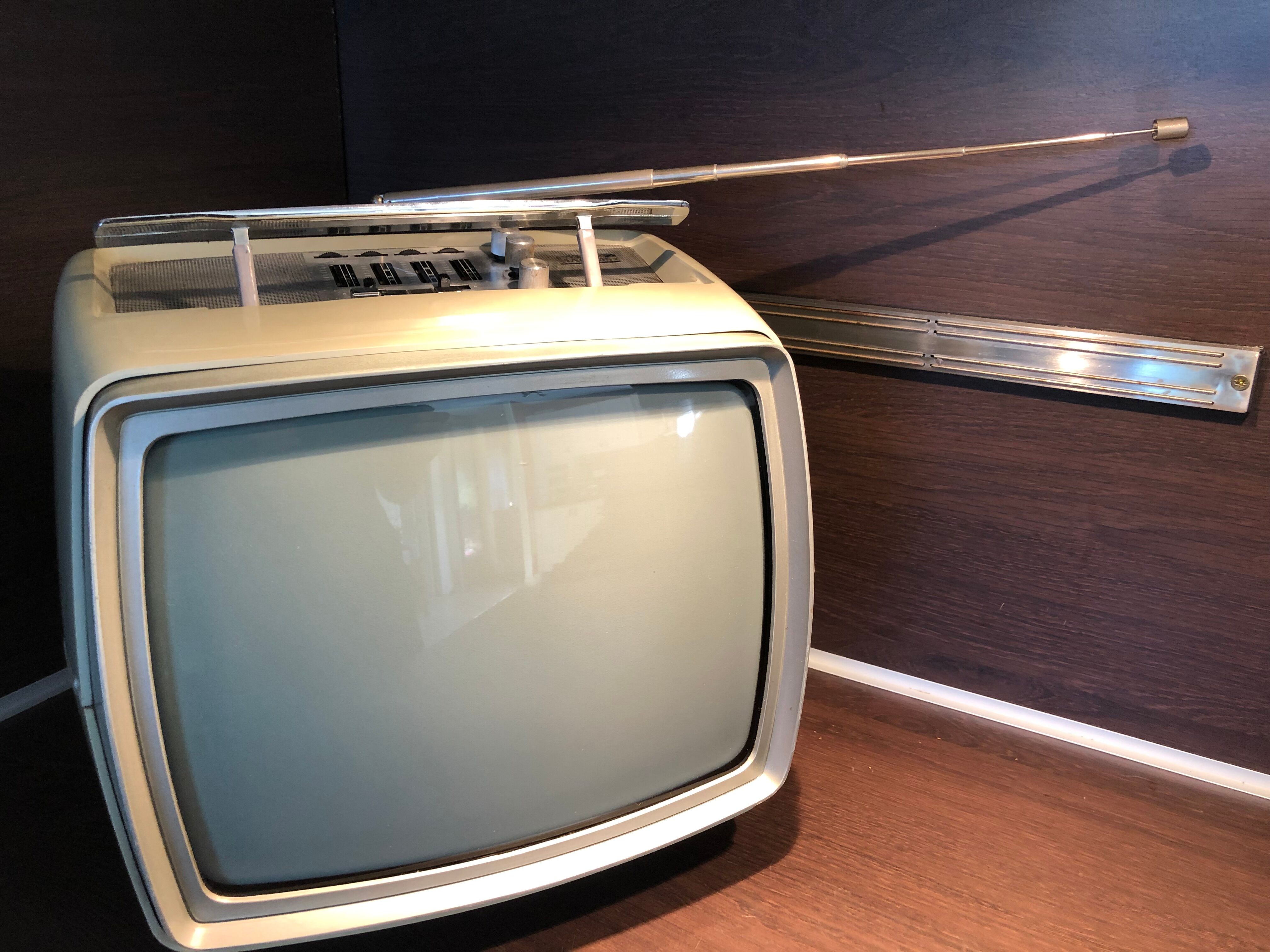 Vintage portable television Pathe Marconi 70s