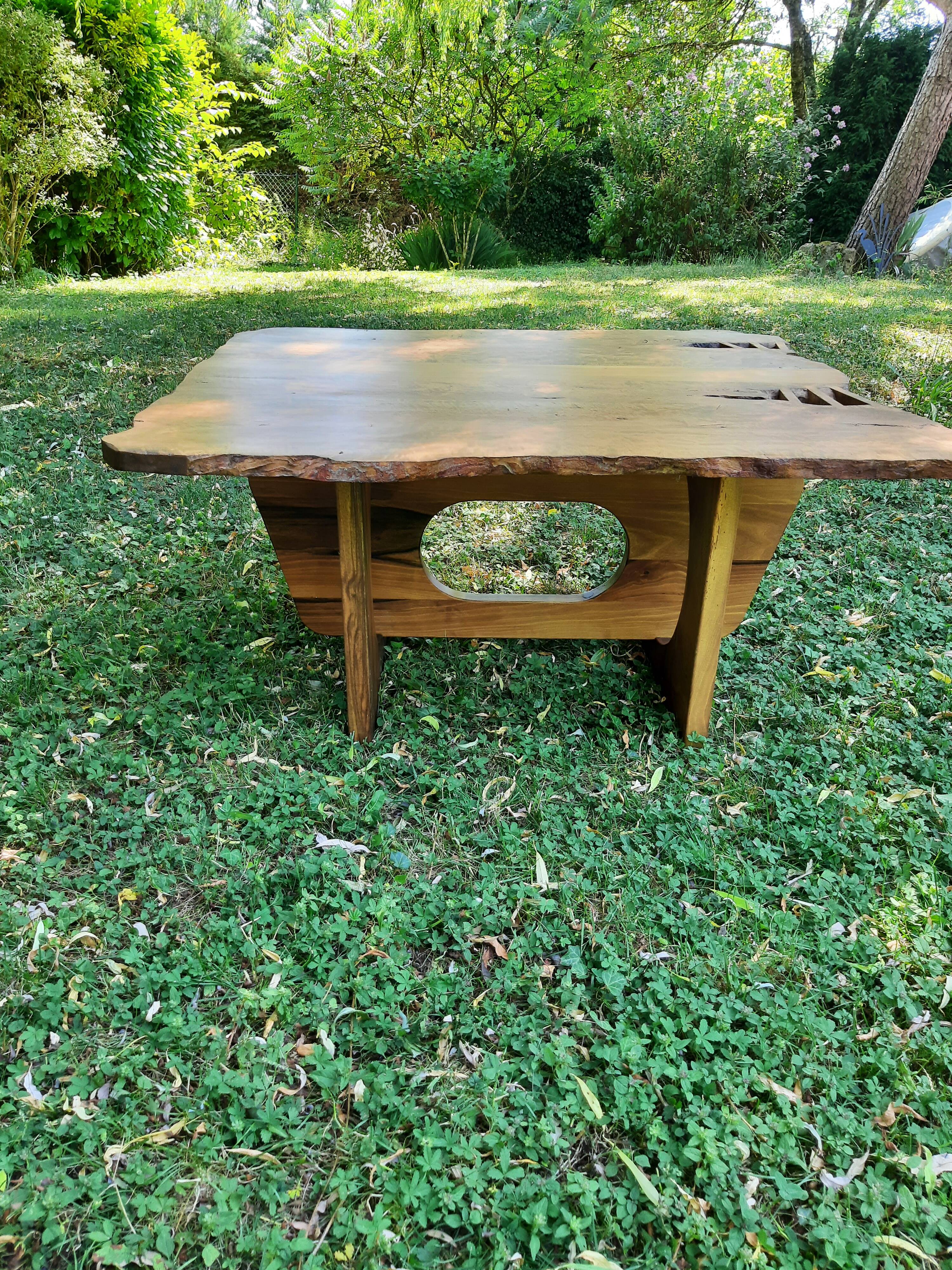 Coffee table in solid walnut