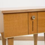 Vintage bedside table in blond oak