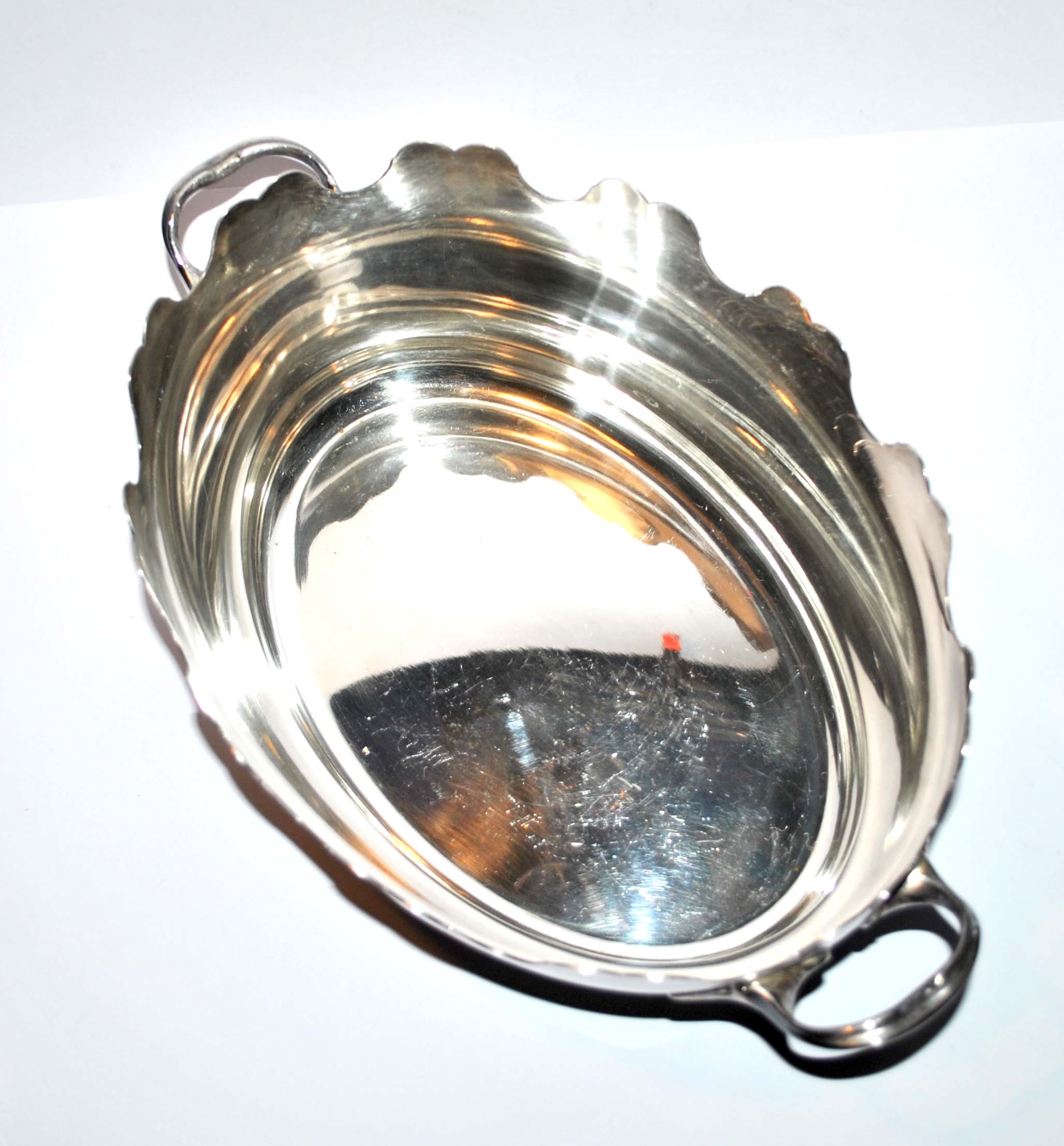 Antique glass cooler in silver metal - corbeille verrière à glace