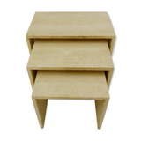 Set of 3 tables in travertine 1970