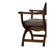 Henning Kjærnulf, Oak and lambswool armchair, "Kurul" model, Mid-century, 1960s