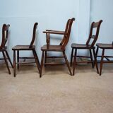 Antique Oxford Windsor chairs, 1850s set of 5