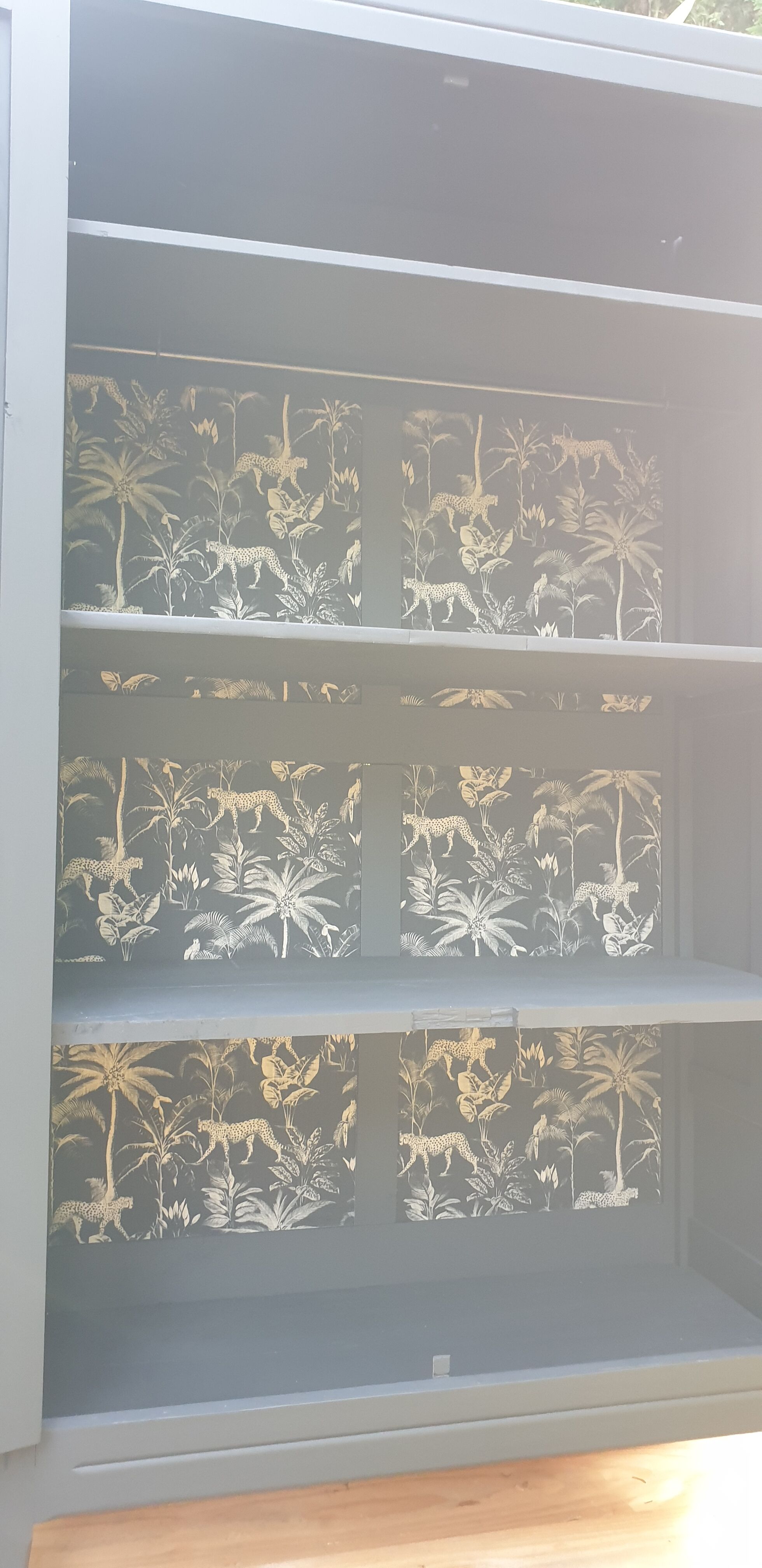 Black parisian wardrobe made of solid wood