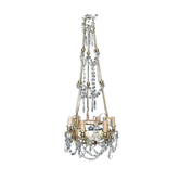 Lustre 6 lumières en cristal bronze et faïence