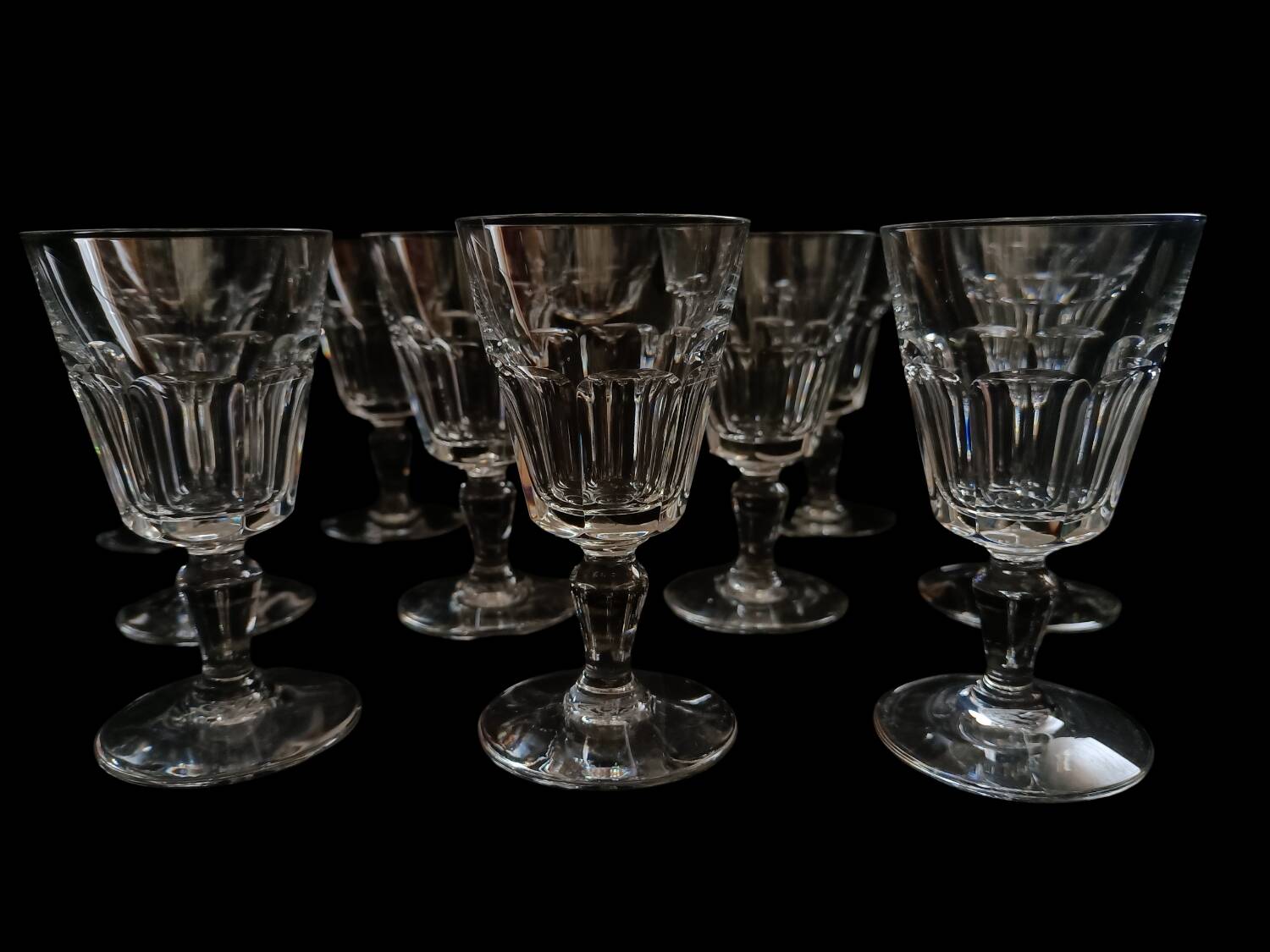 12 crystal water glasses from Baccarat, Missouri model.