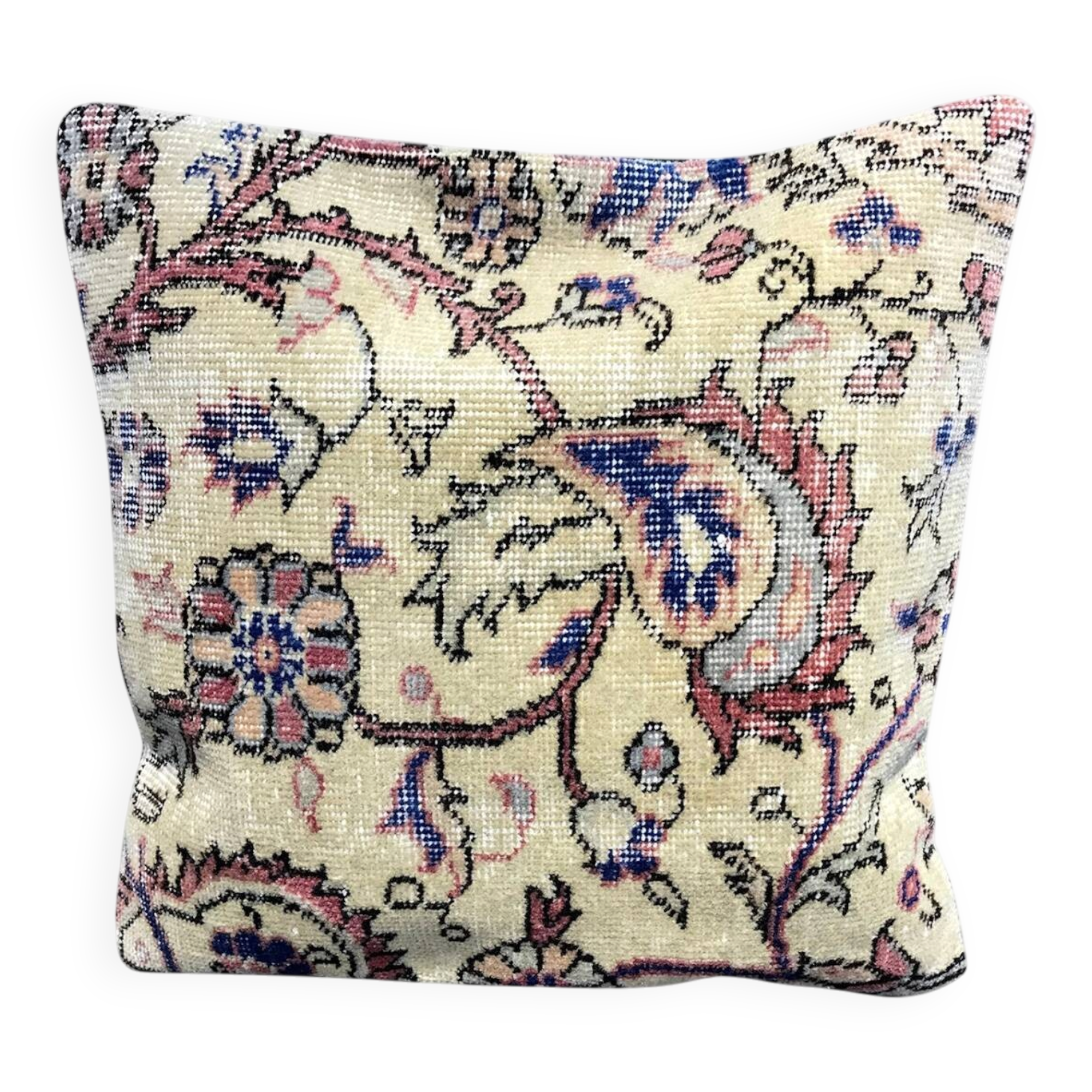 Coussin en tapis vintage fait main
