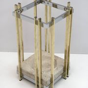 Mid-Century Modern Italian Travertine, Chrome and Brass Umbrella Stands, 70