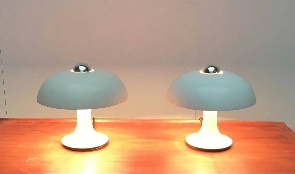 Mid-century German mushroom table lamp from the Space Age, by Kontakt-Werkstätten / Staff, 1960s, set of 2.